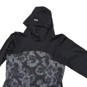 Under Armour Womens Iso-Chill Hoodie S Black Loose Floral Hiking Hooded